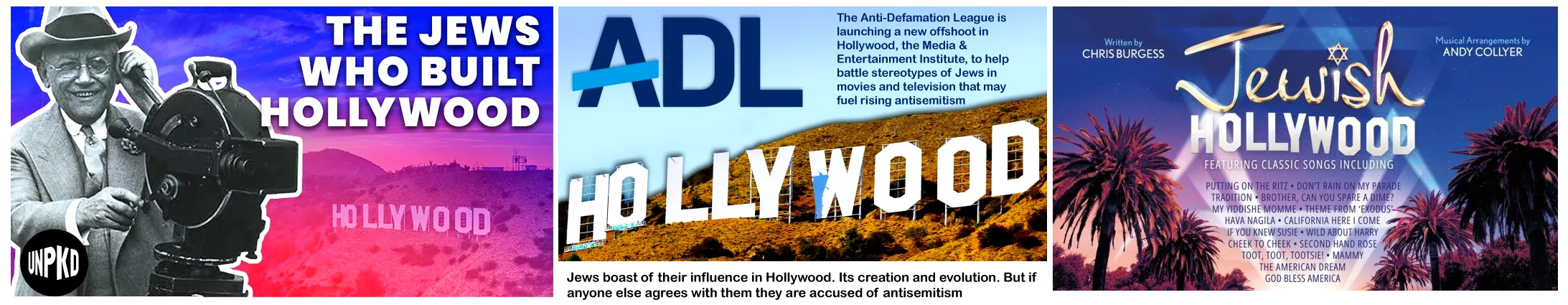 Jewish influence in Hollywood - Jews boast of it - others are not allowed to agree cos antisemitism